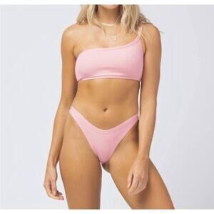 L*Space Bikini Swimsuit Set Axel Top Foley Bottom in Crystal Pink Large NWT